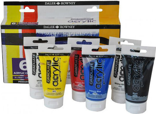 Daler Rowney GRADUATE ACRYLIC Ακρυλικό Χρώμα Ζωγραφικής Ασημί 75ml