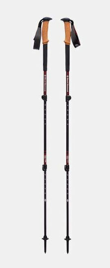 Black Diamond Pair of Telescopic Aluminum Fast Lock Trekking Poles with 3 Sections Trail Cork Black 243gr