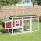 vidaXL Wooden Poultry Coop L2.04 x W0.84 x H0.5m