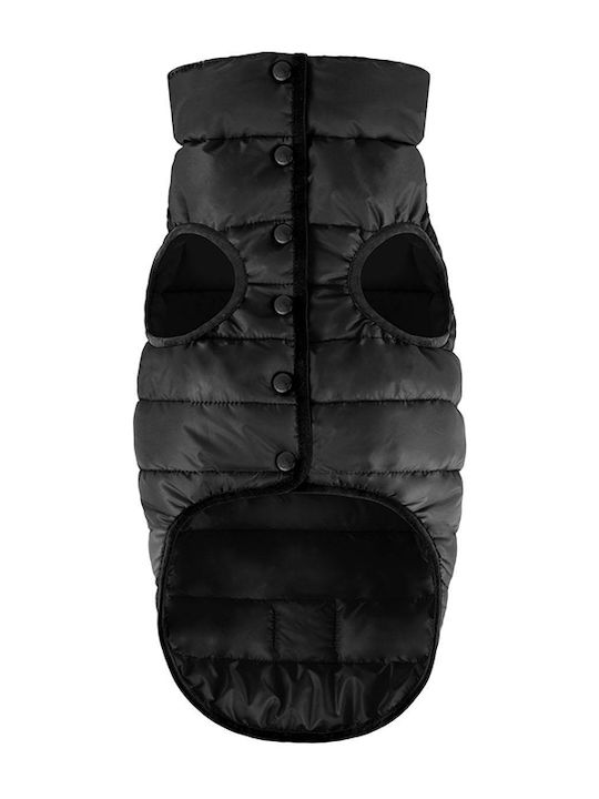 WauDog Black Waterproof Dog Coat with Hood with 22cm Back Length
