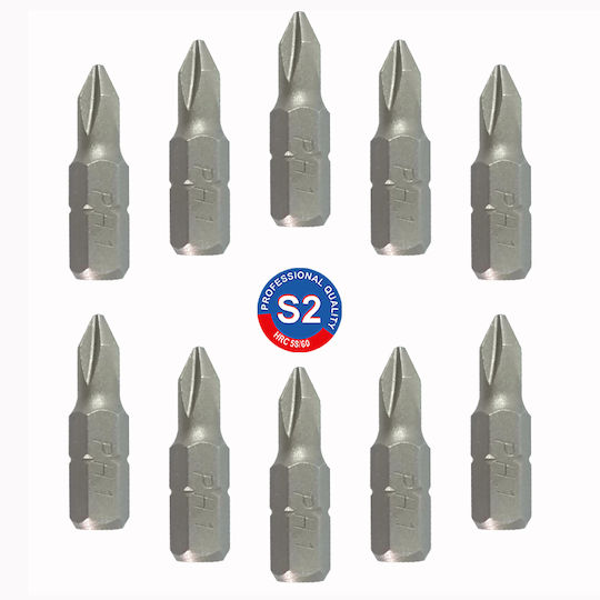 SKS Tools Σετ 10 Μύτες Κατσαβιδιού Σταυρός