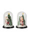Crăciun Iluminată Ornamental Borcan cu Moș Crăciun 12x12x16cm 1buc