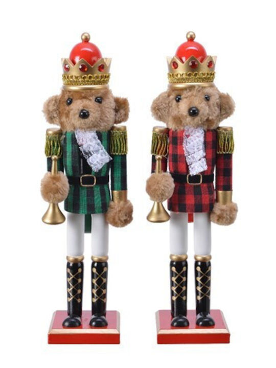 Kaemingk Wooden Christmas Nutcracker 38cm Green