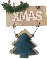 Christmas Wood Sign Figure Beige