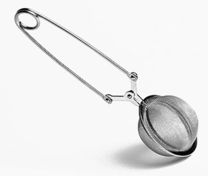 Ghidini Egg Tea Filter with Tong Made of Stainless Steel