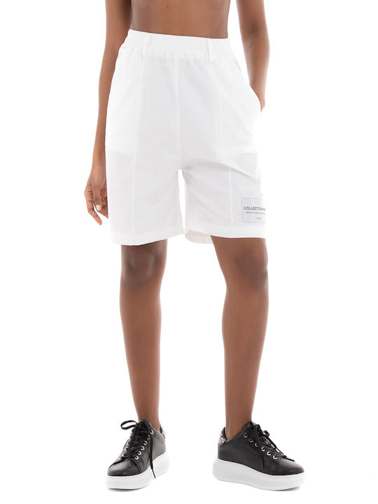 Collectiva Noir Women's Sporty Bermuda Shorts White