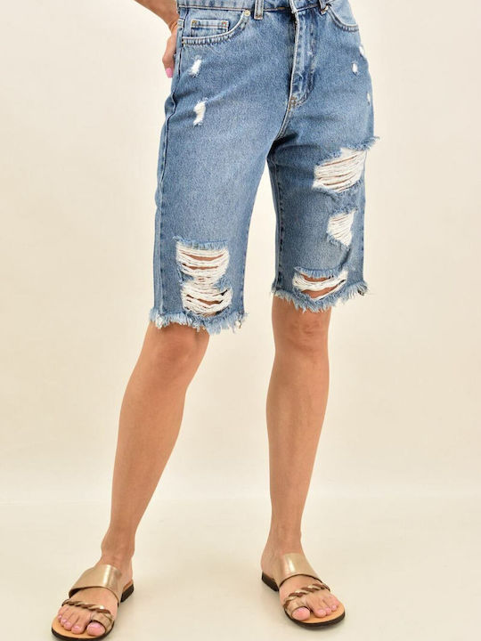 Potre Damen Bermuda Jean Hellblau