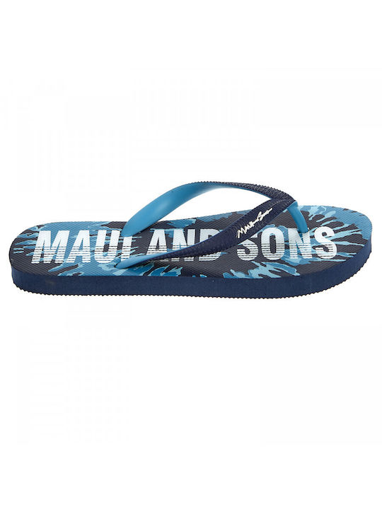 Maui & Sons Boys Flip Flops with Ankle Strap Blue