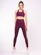 Training Women's Long Firming High Waist & Push Up Purple Leggings