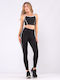 Training Women's Long Firming High Waist Push Up Leggings Black