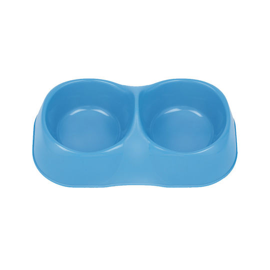 MPS Maya Double Kunststoff Schalen Futter & Wasser für Hund 2x 600ml in Hellblau Farbe