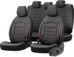 Otom Σετ Καλύμματα 11τμχ Δερματίνη Inspire Design Universal Μαύρο / Κόκκινο 0029979 Otom Σετ Καλύμματα 11τμχ Δερματίνη Inspire Design Universal Μαύρο / Κόκκινο 0029979