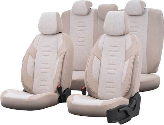 Auto Gs Σετ Καλύμματα Αυτοκινήτου 11τμχ Δερματίνη Μπεζ