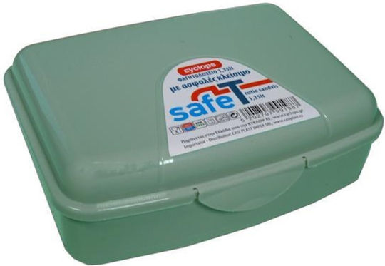 Cyclops Plastic Lunch Box Green with Compartments 1.35L