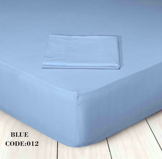 Marwa Cearșaf Single cu Elastic 100x200+30cm. Albastru