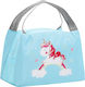 Justnote Unicorn School Insulated Hand Lunch Bag Light Blue Unicorns 17 x 15 x 22cm