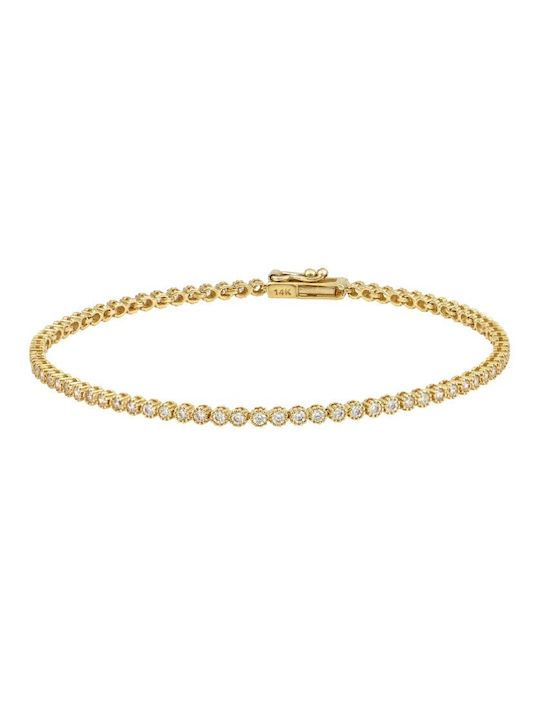 Bracelet Riviera made of Gold 14K with Zircon