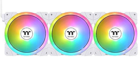 Thermaltake SWAFAN EX14 Sync White TT Premium Edition Reverse Blade Case Fan 140mm (2000rpm / 81.6cfm) με ARGB Φωτισμό και Σύνδεση 4-Pin PWM 3τμχ Λευκό