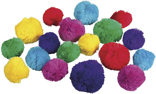 Rayher Pom Pom Handwerk Mehrfarbig mit Durchmesser 38mm Set 18Stück