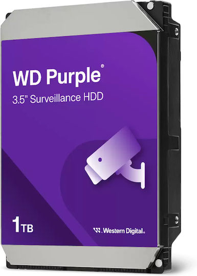 Western Digital Purple 1TB HDD Σκληρός Δίσκος 3.5" SATA III 5400rpm με 64MB Cache για Καταγραφικό WD11PURZ