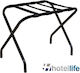 Metallic Foldable Hotel Luggage Rack Black