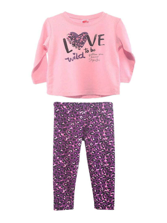 Joyce Kids Set with Leggings Winter 2pcs Pink