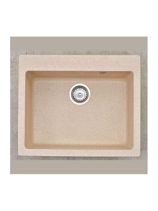 Crown R-60 Economic 6860 686010 Drop-In Spüle aus Verbundgranulat B60xT49.5cm Metallic Ice