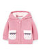 Kinder-Sweatshirtjacke Baumwolle mit Kapuze Rosa