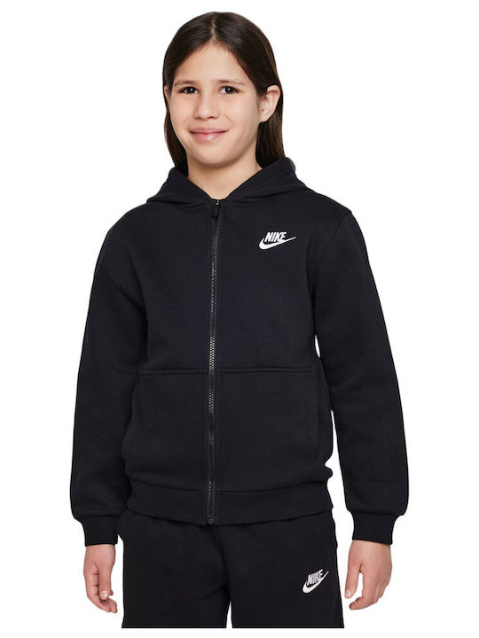 Nike Παιδική Ζακέτα Φούτερ Fleece Μαύρη Sportswear Club