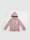 Kids Cardigan Sweatshirt Knitted with Hood Lilac