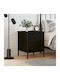 Wooden Bedside Table Black 40x42x50cm