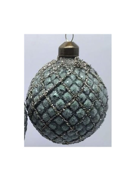 Iliadis Christmas Glass Ball Ornament Silver