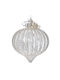 Hängendes Ornament Träne Glas Silber 8cm Set 4Stück