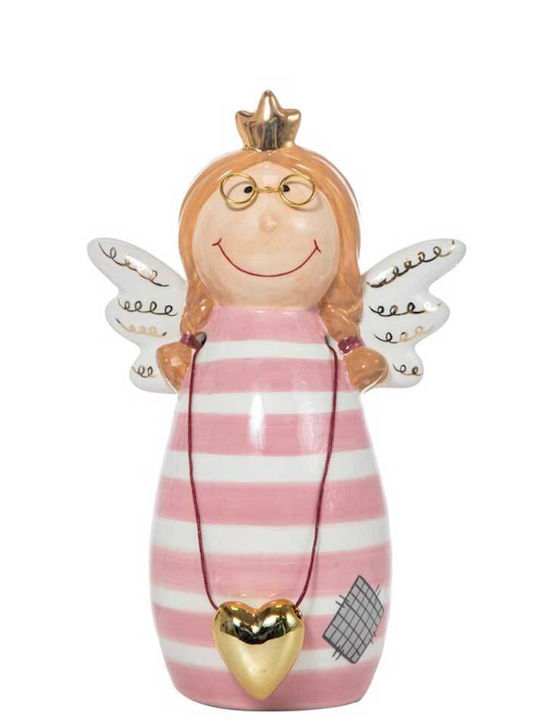 Christmas Plastic Figure Cherub Rose Gold Height 20cm
