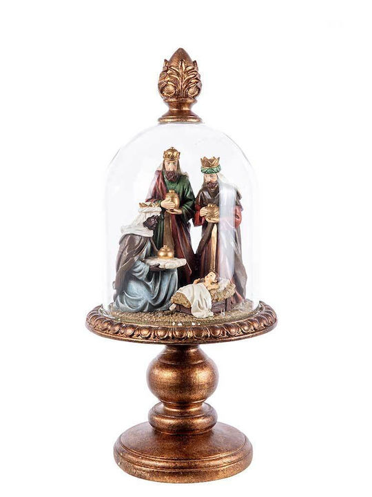 Weihnachtliche Glas Figur Krippe Kupfer Höhe 35cm