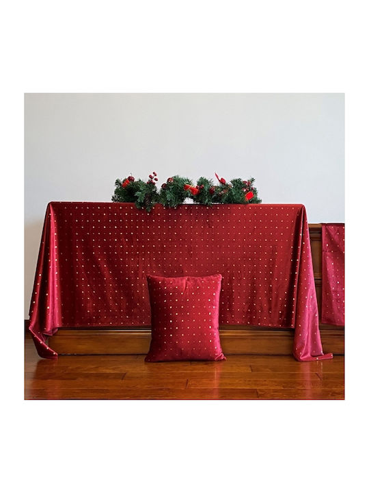 Liolios Home Christmas Fabric Tablecloth Ornament L140xW140cm 000000001974