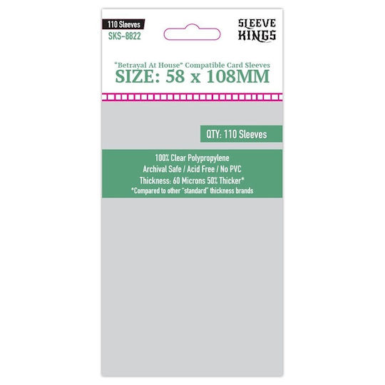 Sleeve Kings Manșoane De Carduri Compatibile Dimensiune Standard 110 Bucăți Transparente