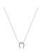 Necklace from White Gold 9 K with Pearls & Zircon