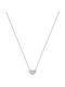 Necklace with design Heart from White Gold 14K