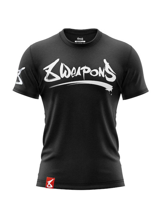 8 Weapons Herren Kurzärmlig T-Shirt 8010039 für Muay Thai Schwarz