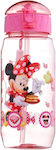 Πλαστικό Παγούρι Minnie σε Φούξια χρώμα 450ml