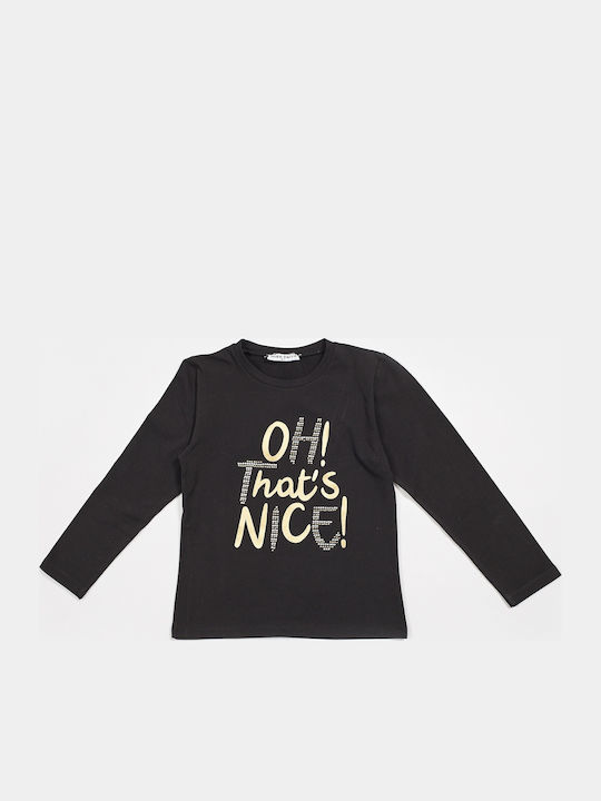 Evita Kinderhemd Langarm Schwarz Oh That's Nice