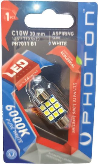 Photon Lampen Auto C10W LED 6000K Kaltes Weiß 12V 1Stück