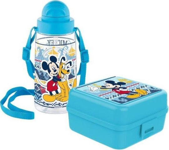 Disney Mickey Πλαστικό Παιδικό Σετ Φαγητού Mickey Γαλάζιο