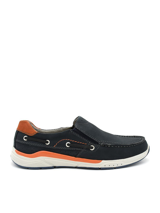 Freemood Men's Leather Loafers Blue