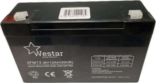 Westar a3FM12 Μπαταρία UPS με Χωρητικότητα 12Ah και Τάση 6V