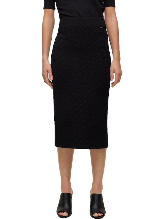 Pencil High-waisted Midi Skirt Black