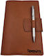 ByLeather Notizbuch 150 Blätter mit Stifthalter Braun