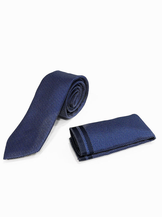 Tresor Herren Krawatten Set Gedruckt in Blau Farbe