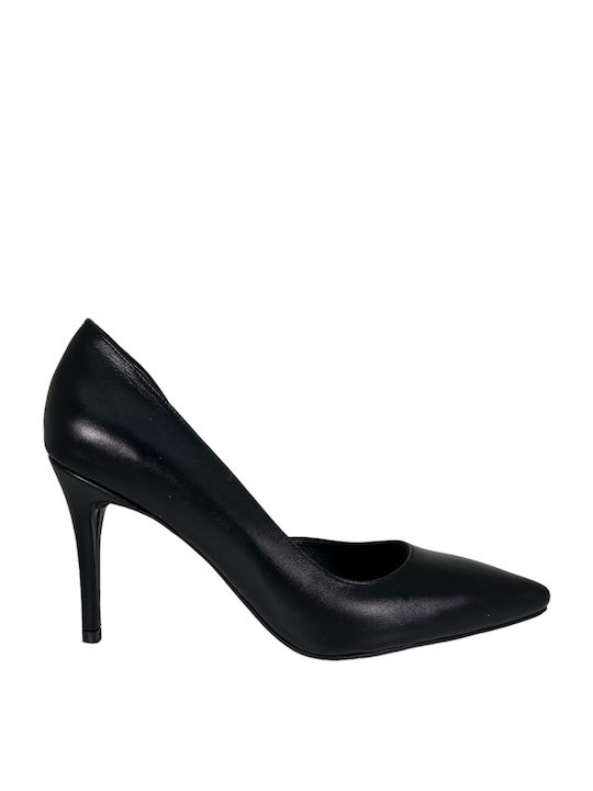 ExclusiveShoes Leather Pointed Toe Black Heels